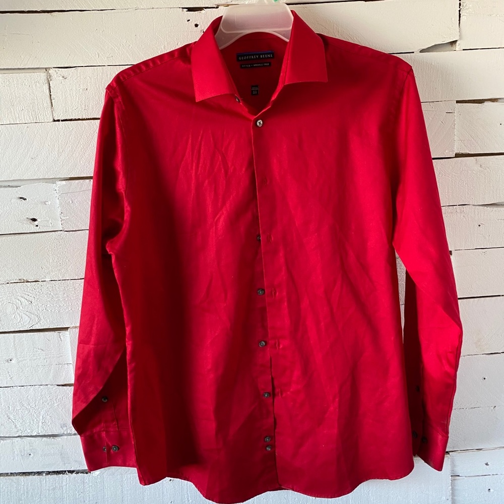 Geoffrey Beene Mens Red Dress Shirt.